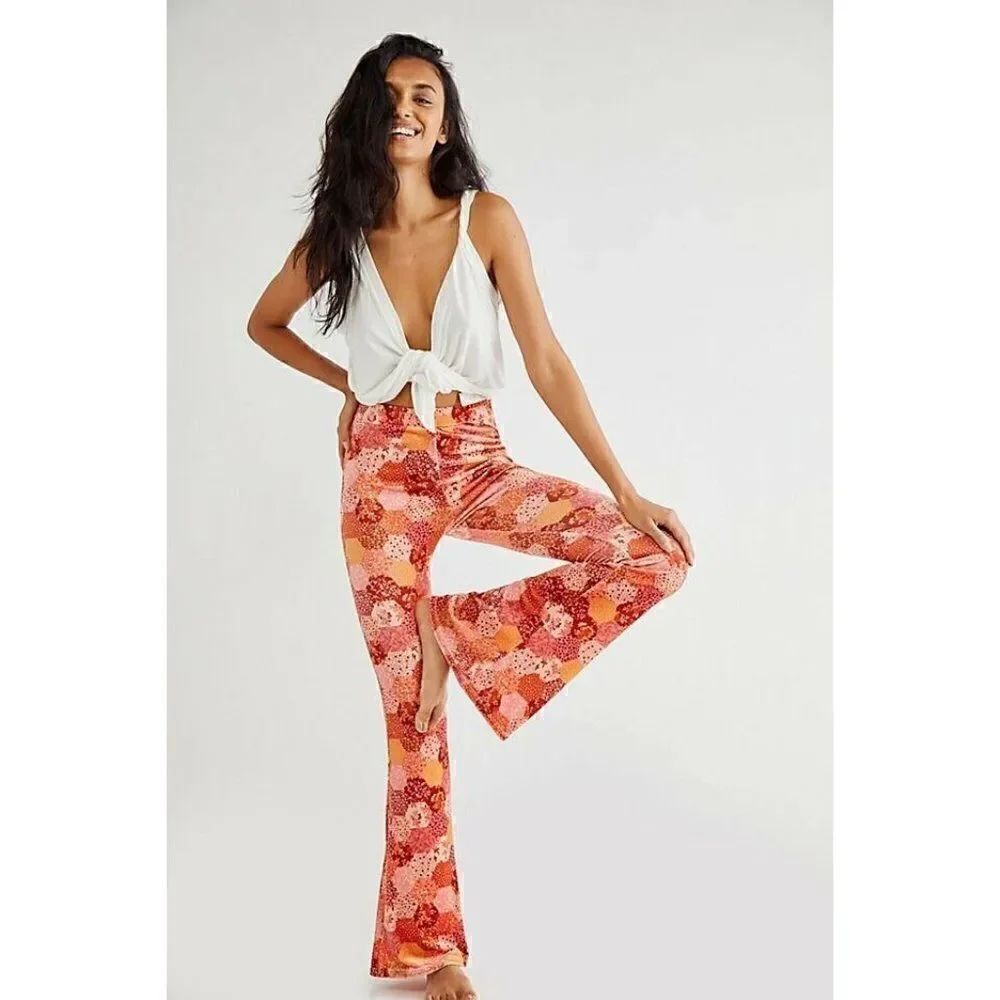 NEW FREE PEOPLE  X FLARE STREET Sz L ENDORIA PATCHWORK FLARES